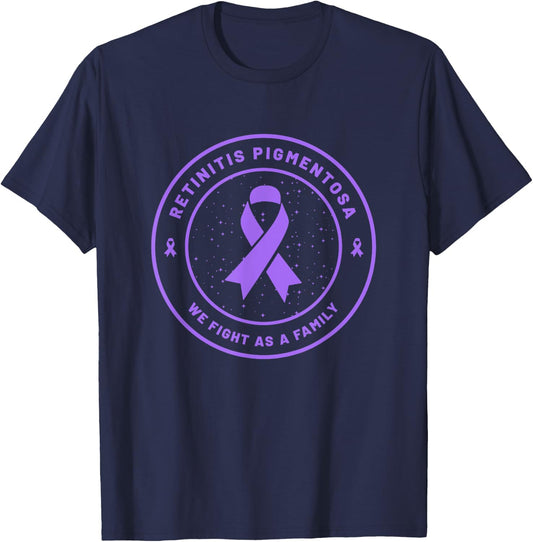 Retinitis Pigmentosa Ribbon Awareness Family Support Gift T-Shirt - T-Shirt | Navy