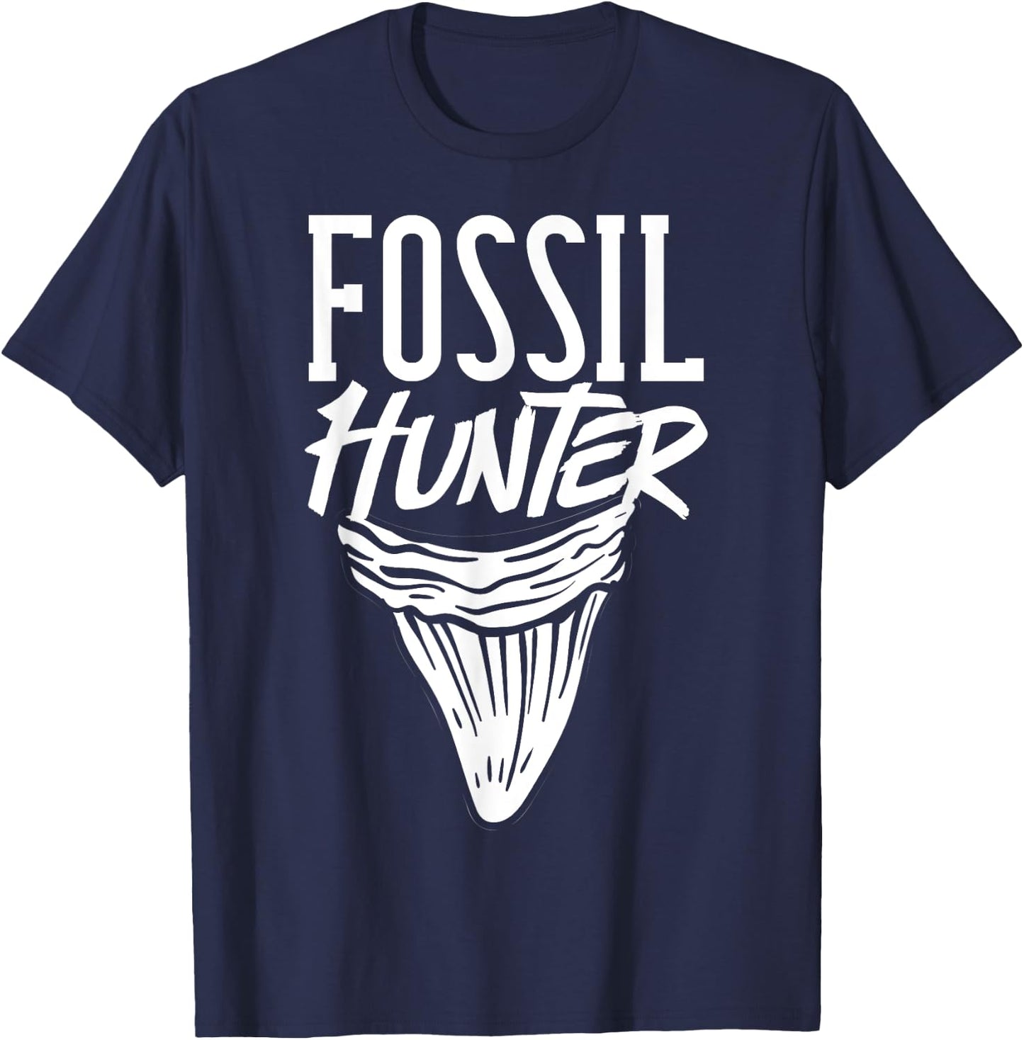 Shark Teeth Fossil Hunter Gift Paleontologist Collector T-Shirt - T-Shirt | Navy