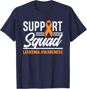 Leukemia Warrior Support Squad Leukemia Cancer Awareness T-Shirt - T-Shirt | Navy
