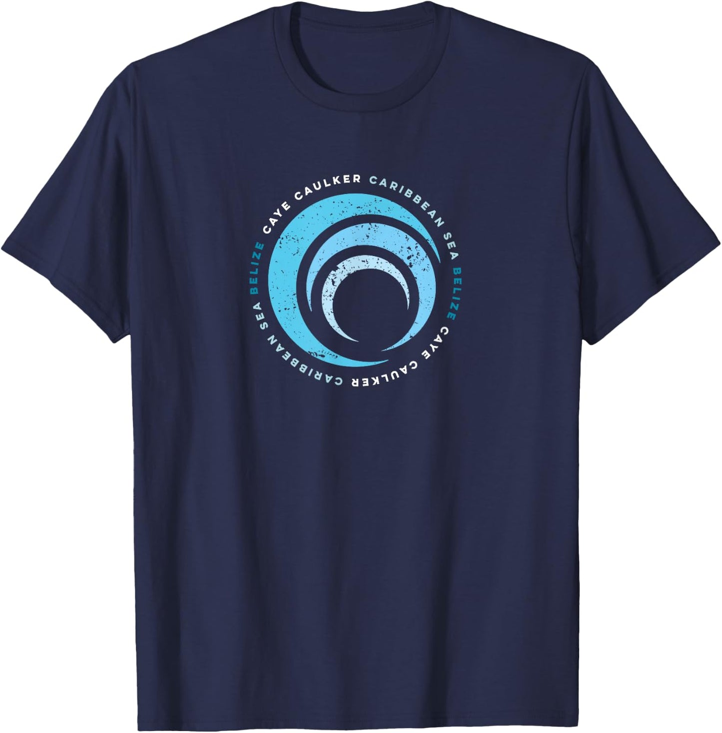 Caye Caulker Belize Beach Retro Vintage Wave Men Women Kids T-Shirt - T-Shirt | Navy