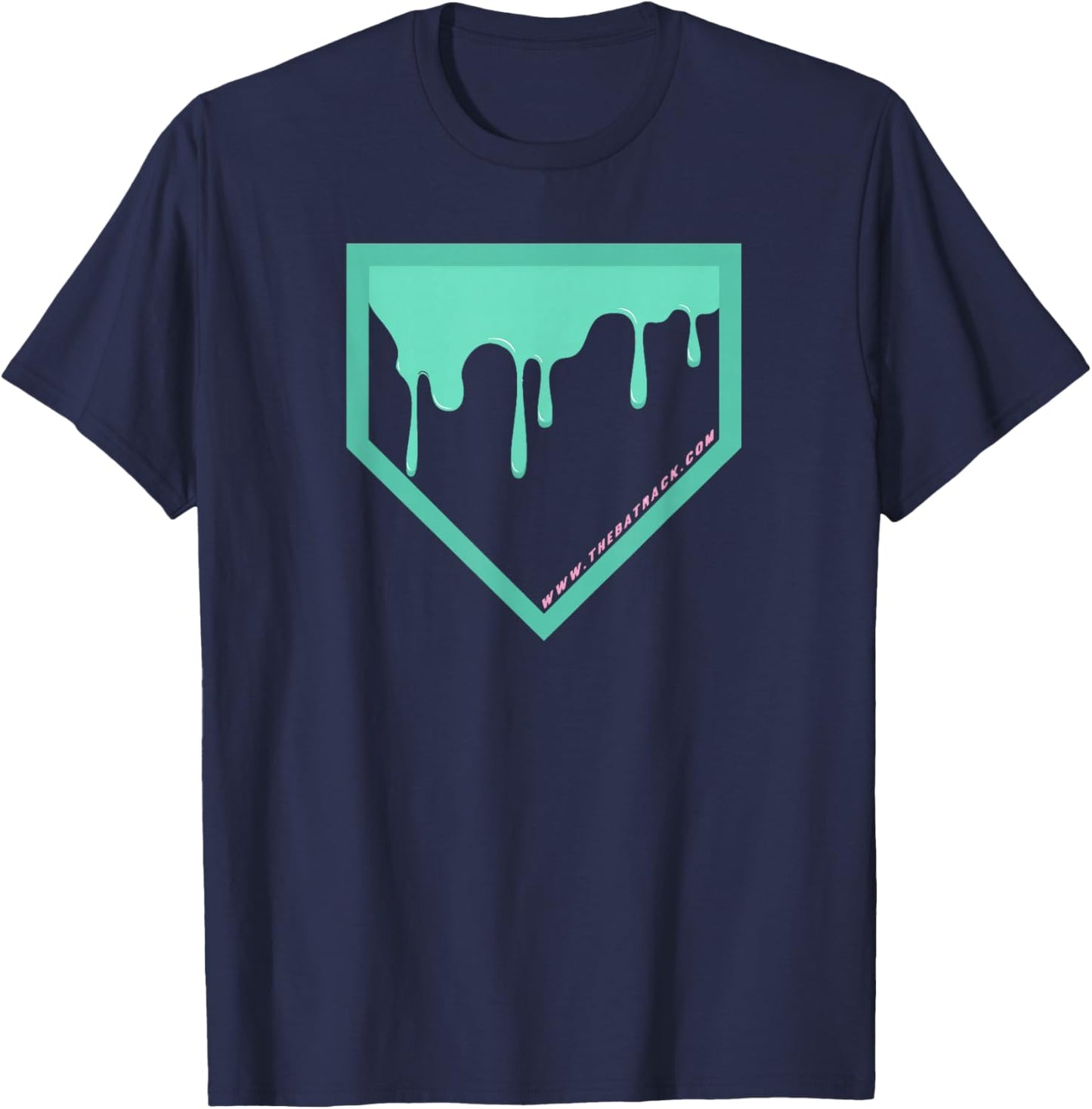 Baseball Home Plate Drip 2 Mint T-Shirt - T-Shirt | Navy