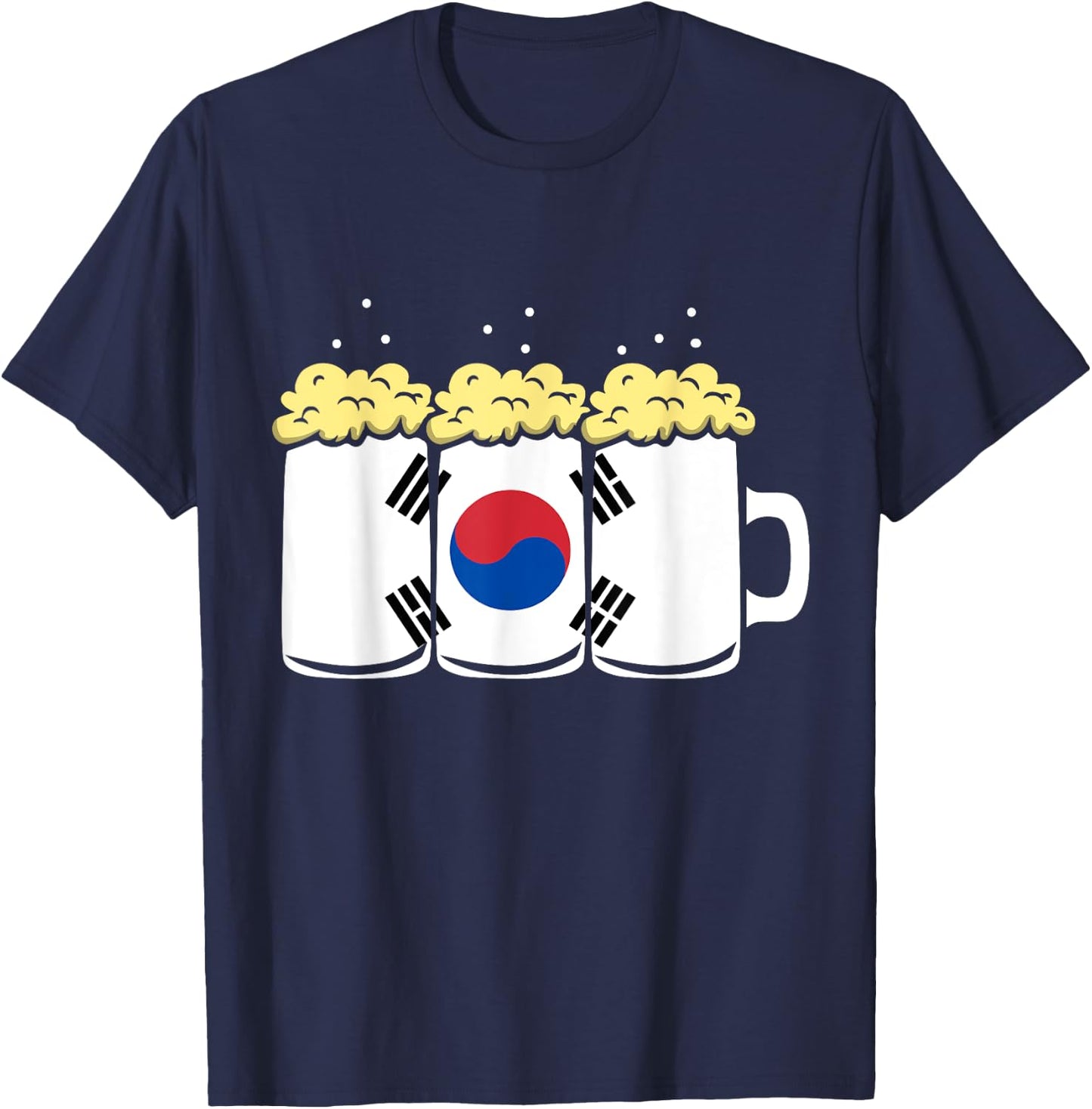 South Korea Flag Design for Beer Drinker Men T-Shirt - T-Shirt | Navy