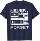 Never Forget The 90's Floppy Disk Flip Phones VHS Cassette T-Shirt - T-Shirt | Navy