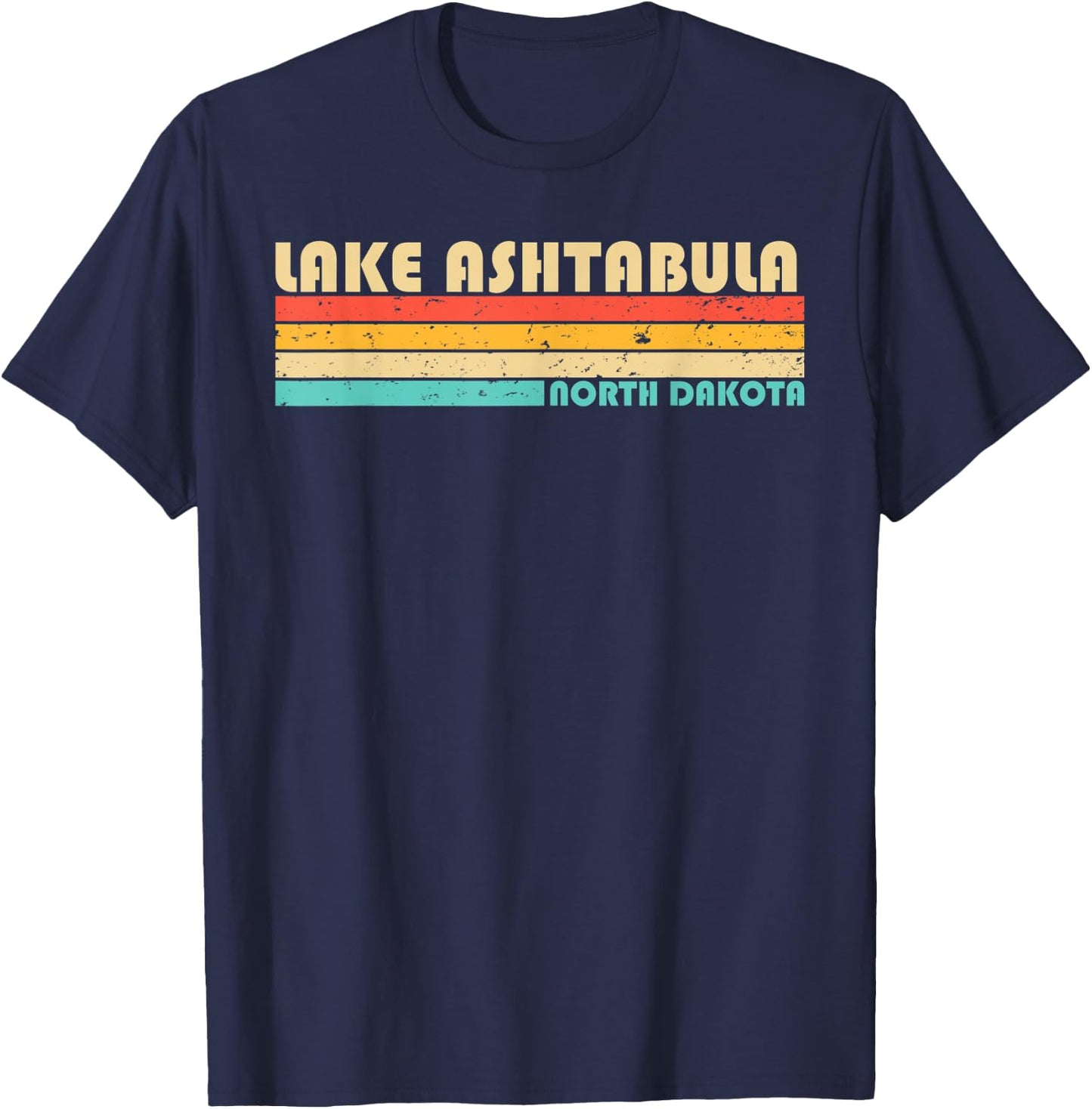 LAKE ASHTABULA NORTH DAKOTA Funny Fishing Camping Summer Women Kids T-Shirt - T-Shirt | Navy