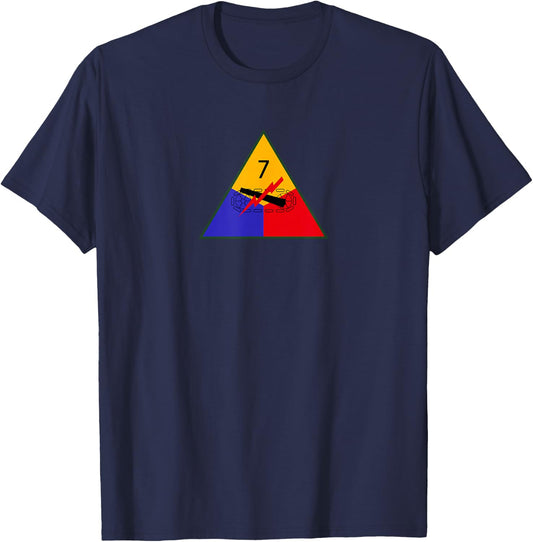 7th Armored Division Shirt Army WWII Lucky Seventh T-Shirt - T-Shirt | Navy