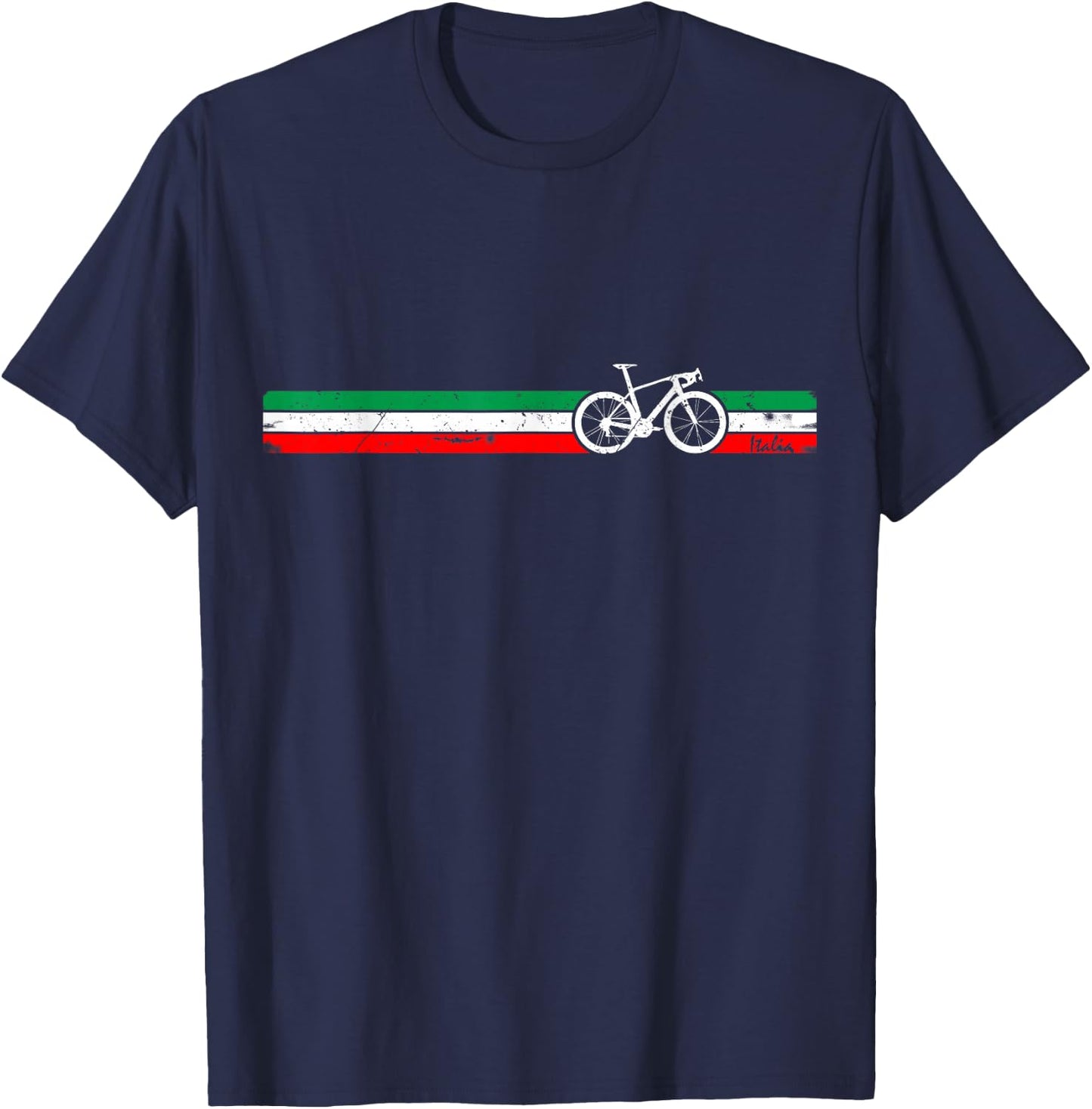 Cyclist Flag Italy Italian Bike Racing Cycling Bicycle Gifts T-Shirt - T-Shirt | Navy