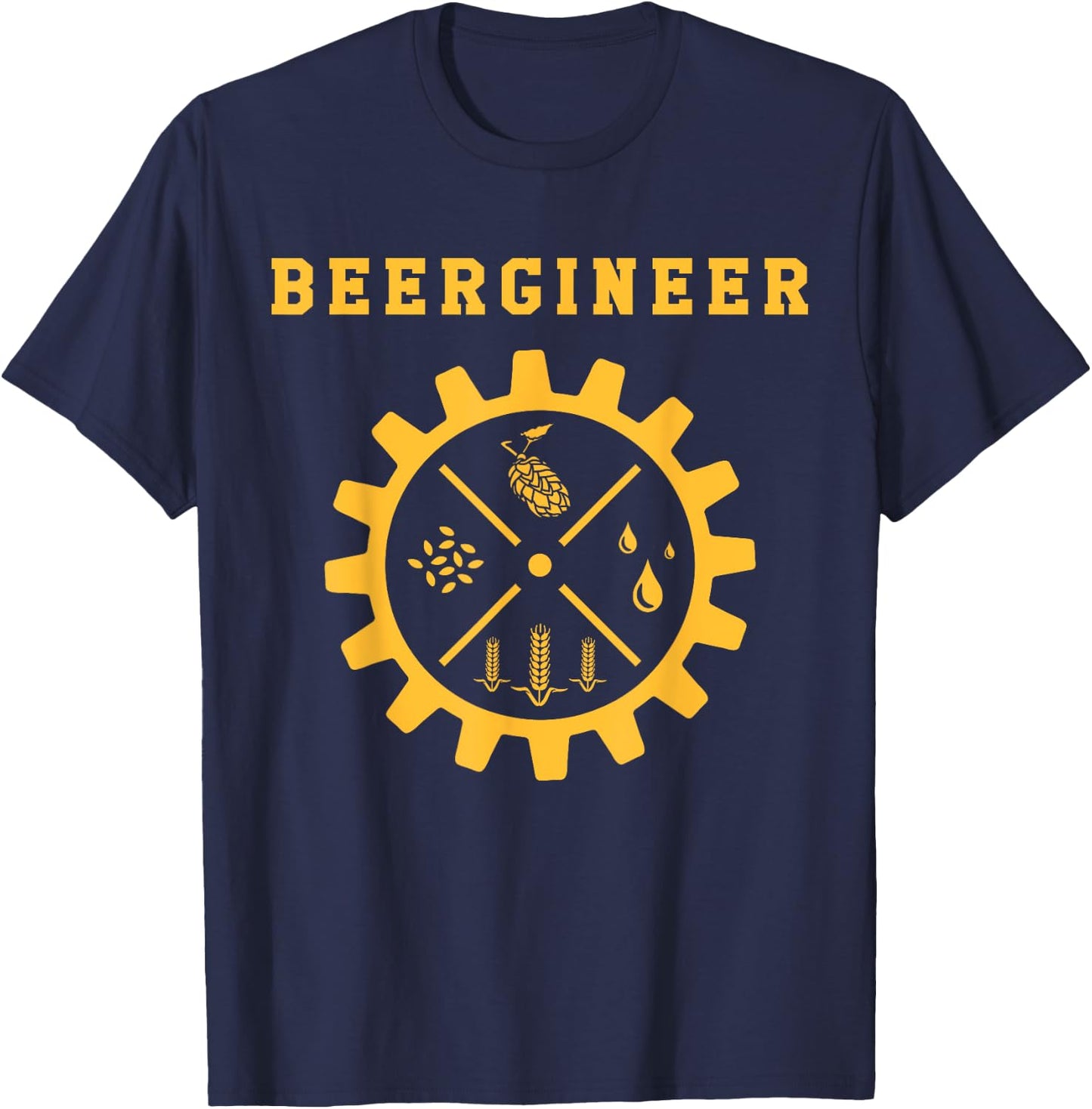 Braueister Beer Brewing Engineer - Beer Brewing Study Uni T-Shirt - T-Shirt | Navy