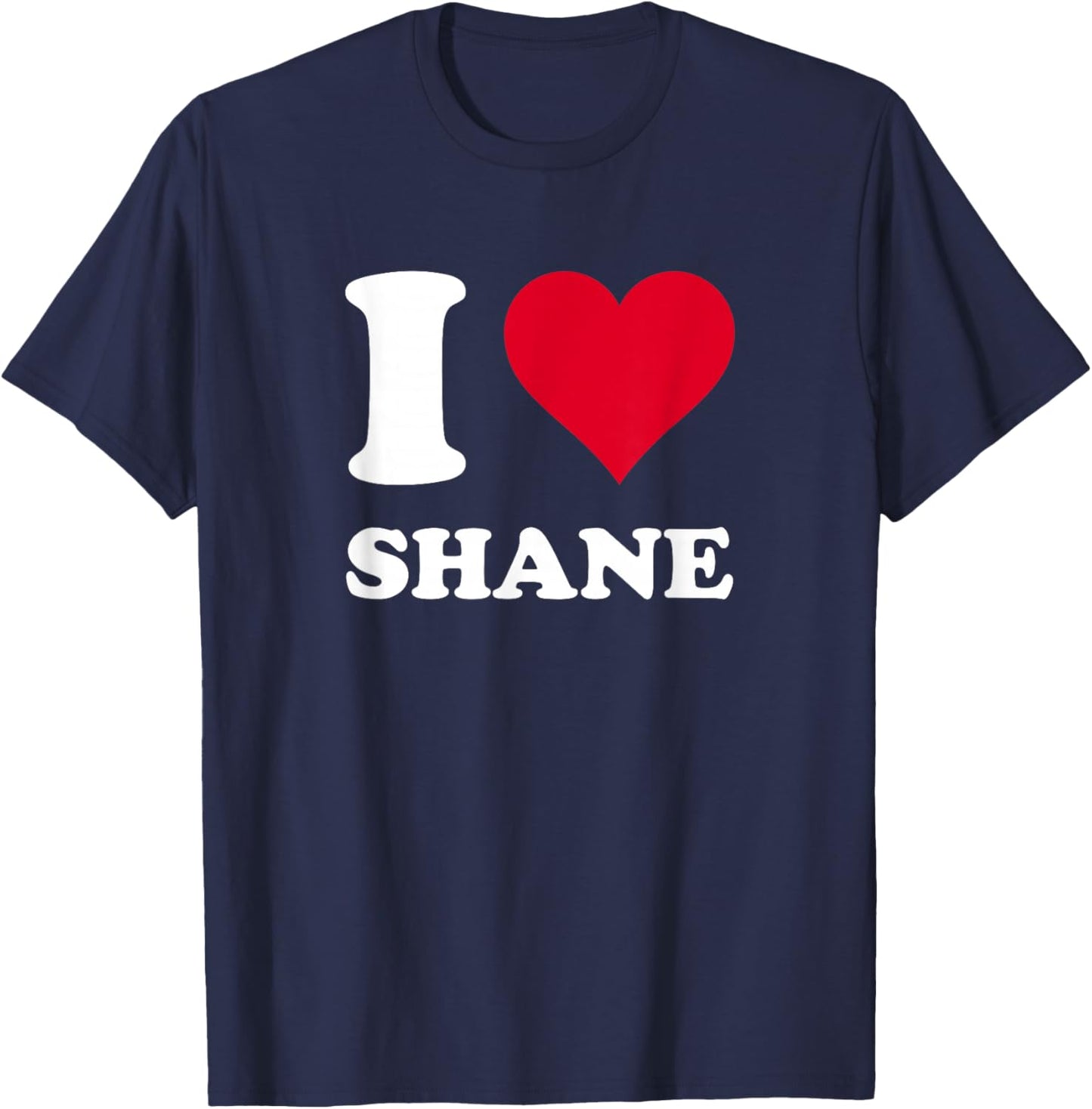 Red Heart I Love Shane T-Shirt - T-Shirt | Navy