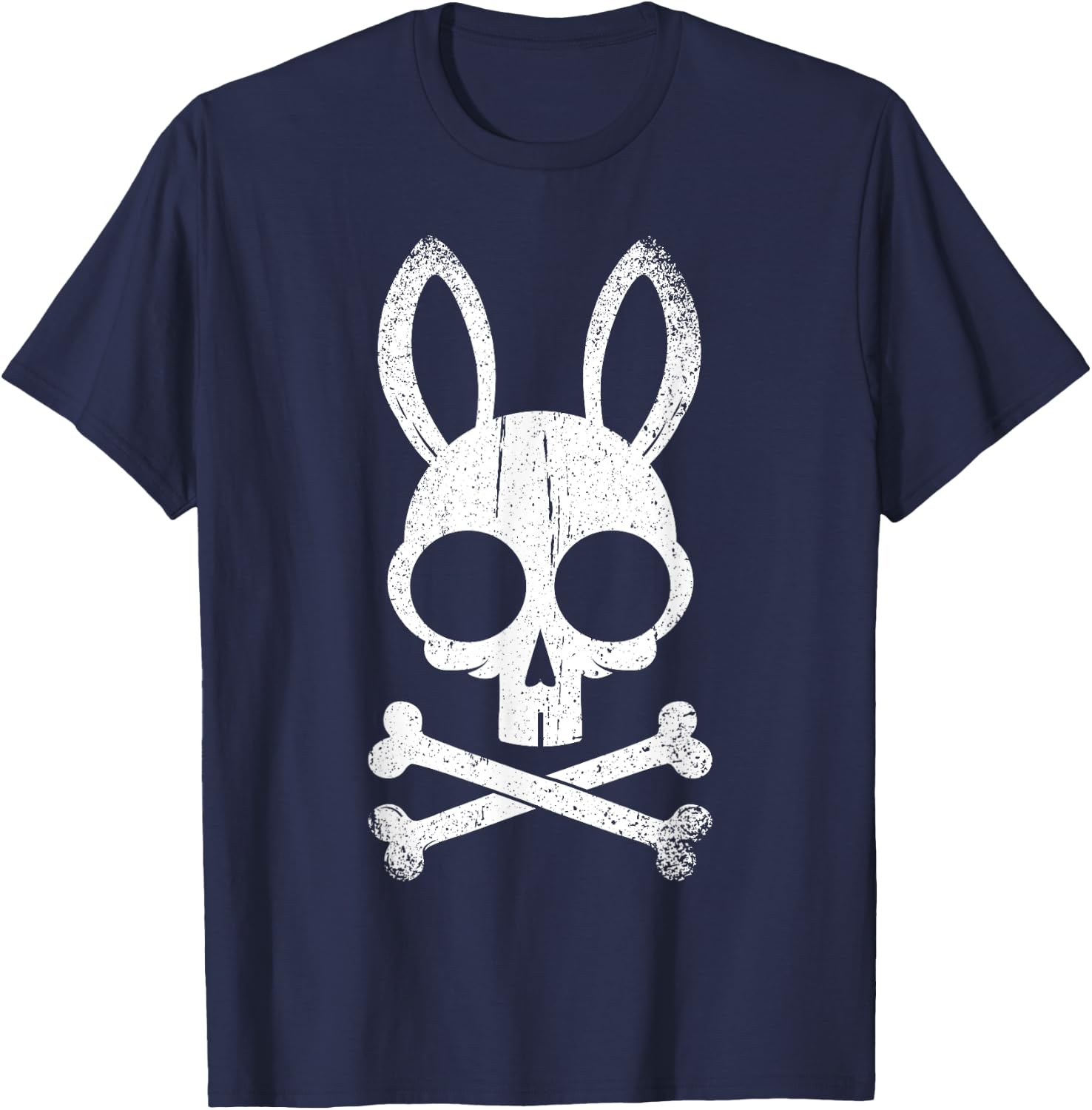 Jolly Roger Funny Bunny Skull Crossbones Egg Hunt Easter Day T-Shirt - T-Shirt | Navy