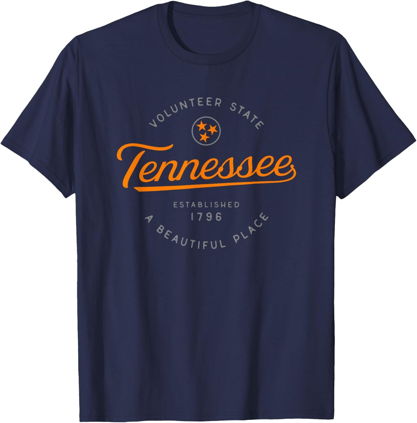 Tennessee TN Volunteer State Tristar Flag Stars of Tennessee T-Shirt - T-Shirt | Navy