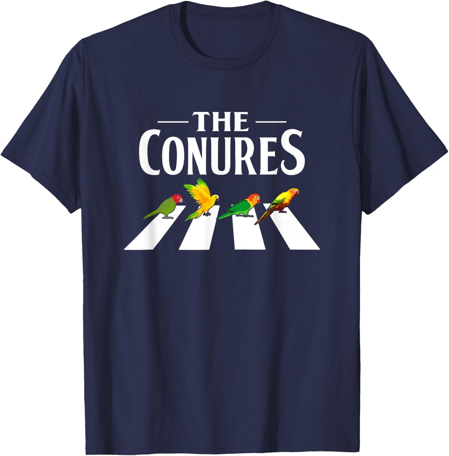Sun Conure Parrot Pedestrian Design for a Conure Owner , Black, Small T-Shirt - T-Shirt | Navy