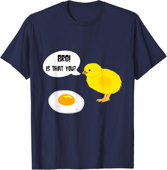Cute Chick Funny Fried Egg Humour Breakfast Eggs Egg T-Shirt - T-Shirt | Navy