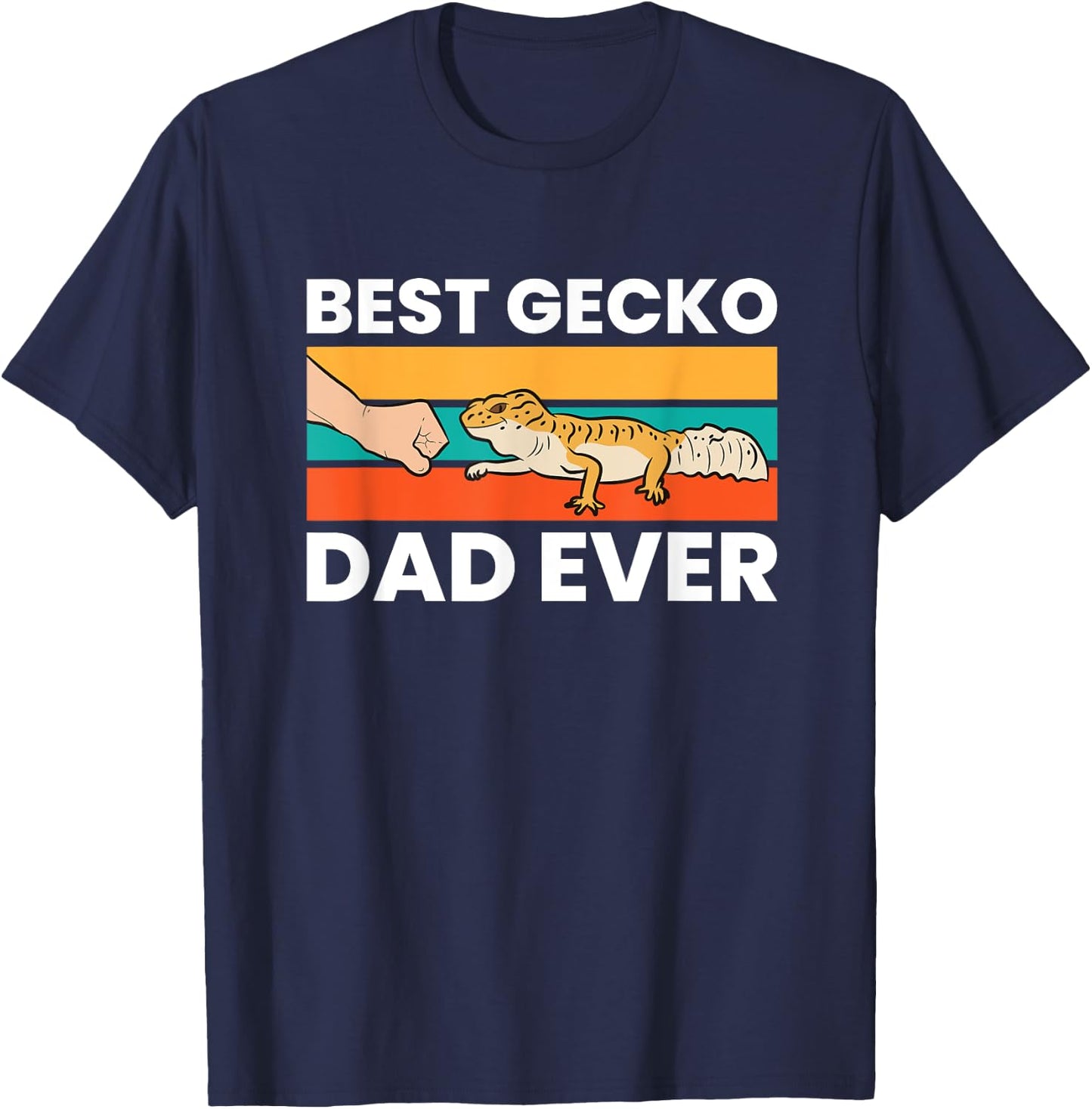 Best Gecko Dad Ever Lizard Leopard Gecko T-Shirt - T-Shirt | Navy