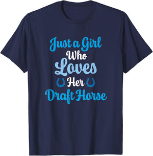 Draft Horse Gift Who Love Their Draft Horse T-Shirt - T-Shirt | Navy