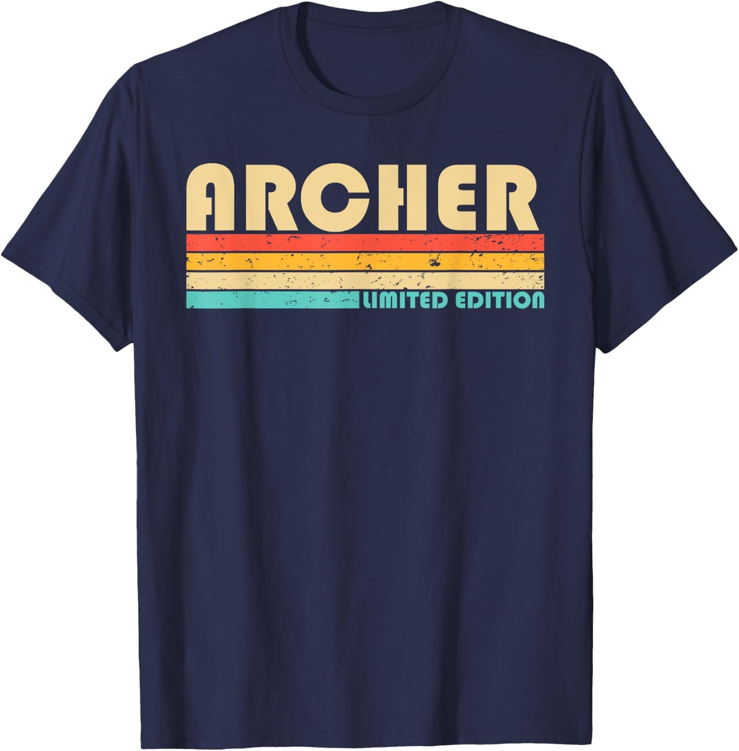 ARCHER Name Personalized Funny Retro Vintage Birthday T-Shirt - T-Shirt | Navy