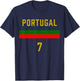 Portugal Football Fan Jersey Nr. 7 Soccer T-Shirt - T-Shirt | Navy
