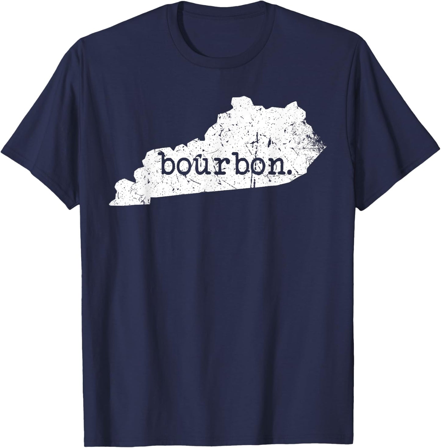 Weathered Kentucky Bourbon Trail Whiskey State Outline T-Shirt - T-Shirt | Navy