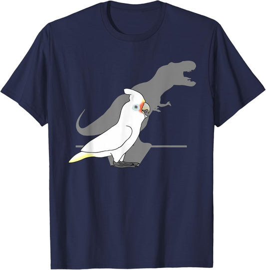 Goffin's Cockatoo T-rex shadow, Birb memes Dinosaur Parrot T-Shirt - T-Shirt | Navy