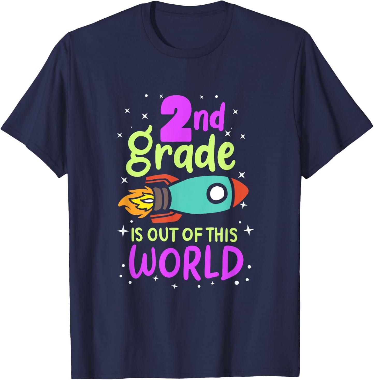 2nd Grade Is Out Of This World 2nd Grader Rocket Costume T-Shirt - T-Shirt | Navy