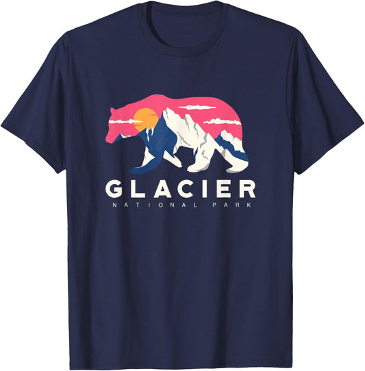 Glacier National Park novelty Road trip Montana T Shirt T-Shirt - T-Shirt | Navy