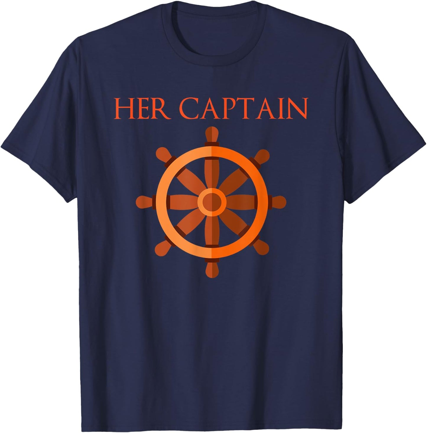 Funny Cruise Boating Her Captain His Anchor Matching Couple T-Shirt - T-Shirt | Navy