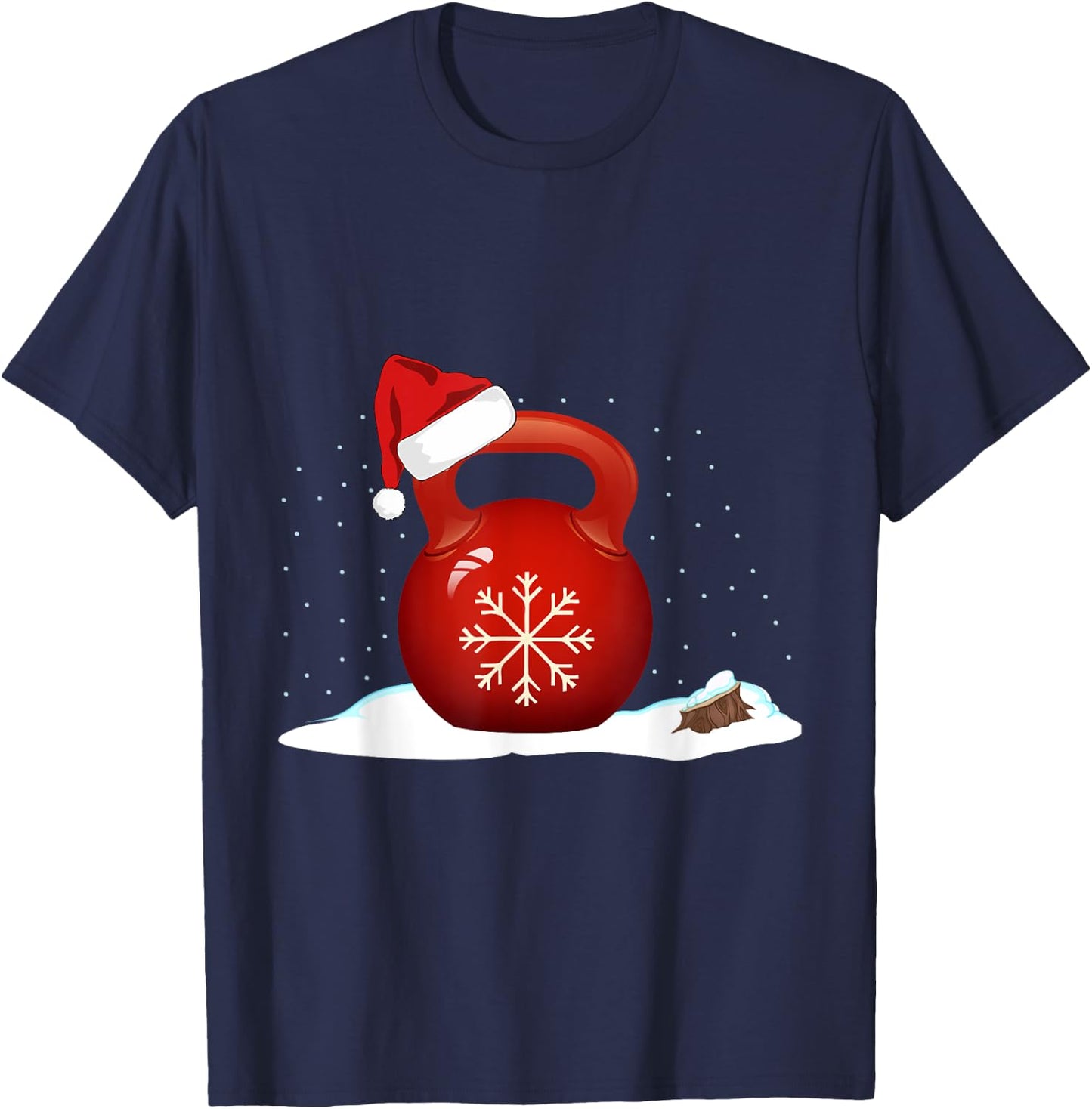 Santa Christmas Kettlebell Exercise T-Shirt - T-Shirt | Navy