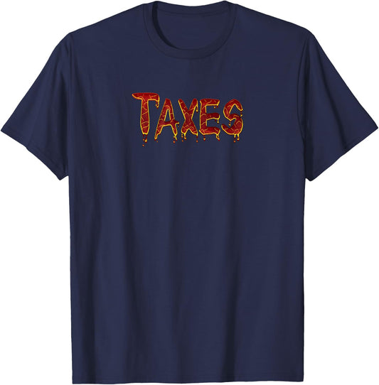 Taxes Scary Things to Adults Funny Halloween T-Shirt - T-Shirt | Navy
