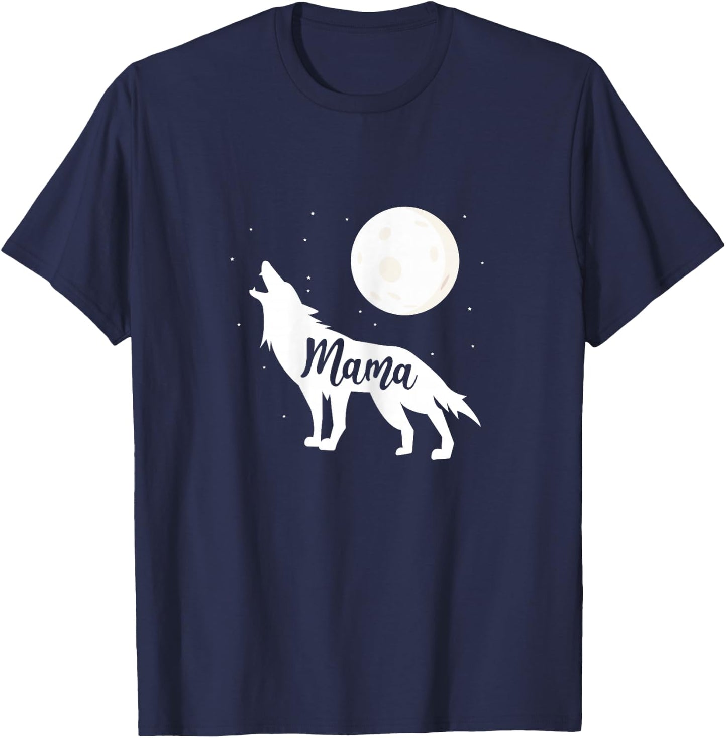 Mama Wolf Wolves Full Moon Mother's Day T-Shirt - T-Shirt | Navy