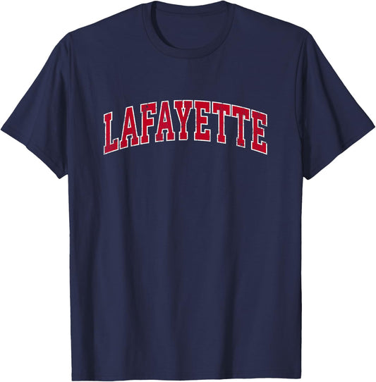 Lafayette California CA Vintage Sports Design Red Design T-Shirt - T-Shirt | Navy