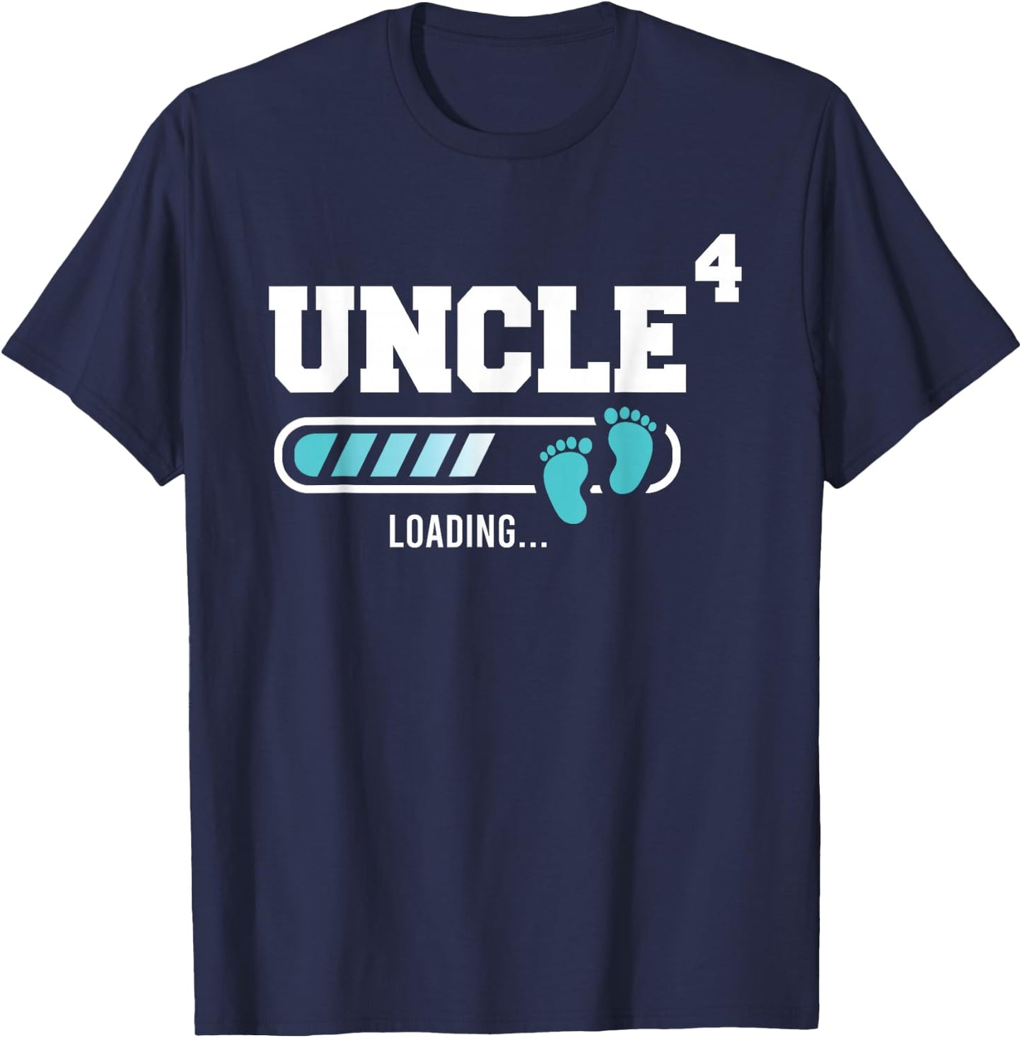 Uncle 4 Fourth Time Uncle Funny Uncle Of Four T-Shirt - T-Shirt | Navy