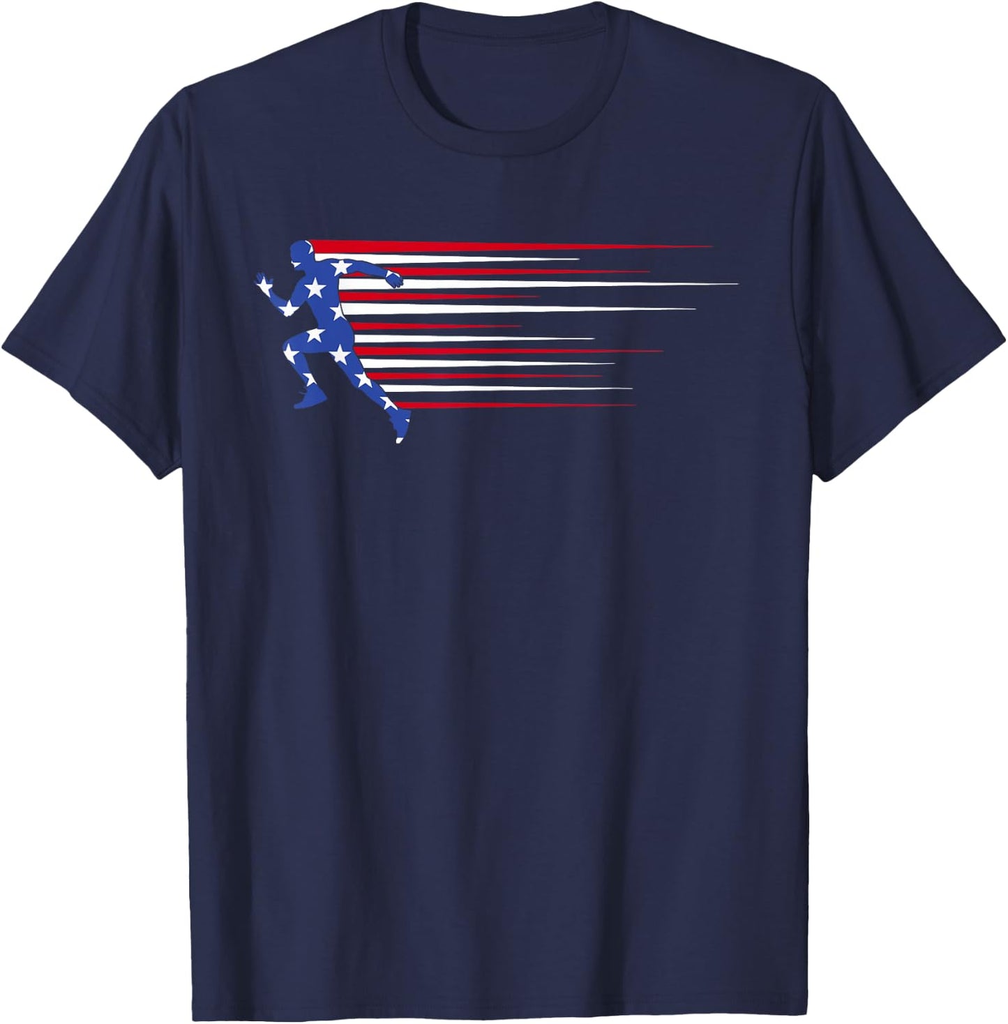 Best USA American Flag Track and Field Gift Team Men Women T-Shirt - T-Shirt | Navy