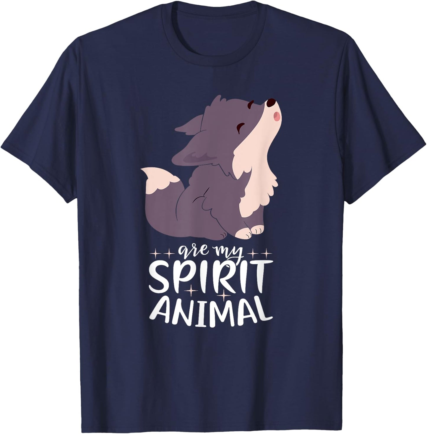 Wolves Are My Spirit Animal I Cute Wolf I Girl Wolf T-Shirt - T-Shirt | Navy