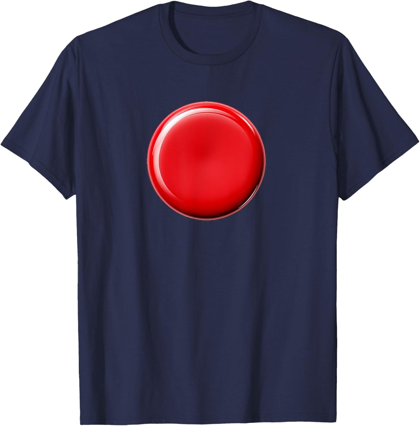 Novelty Red Button T-Shirt - T-Shirt | Navy
