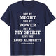 Not By Might Power But My Spirit Zechariah 4:6 Bible Quote T-Shirt - T-Shirt | Navy
