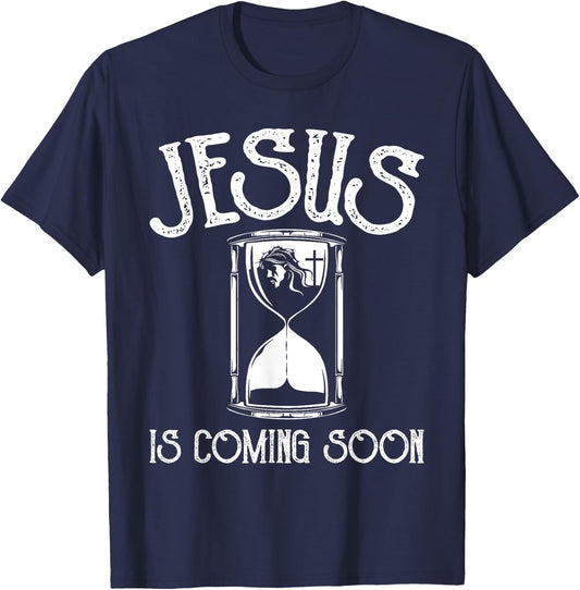 Jesus Is Coming Soon - Christian Religious Bible Church T-Shirt - T-Shirt | Navy