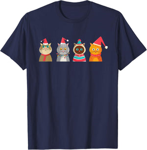 Funny cat Shirt - Christmas Cat T-Shirt - T-Shirt | Navy