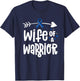 Wife of a Warrior Blue Ribbon Family Colon Cancer Awareness T-Shirt - T-Shirt | Navy