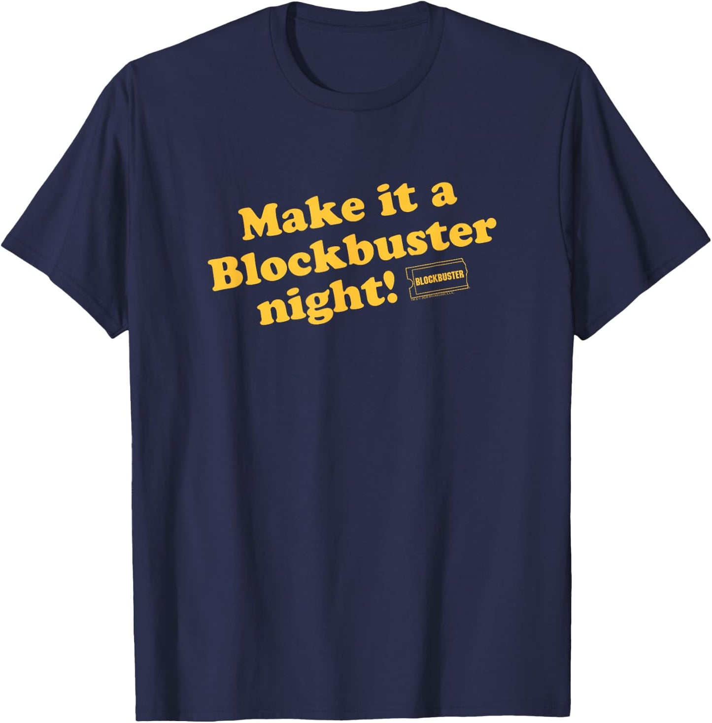Blockbuster Make it a Blockbuster Night Vintage Video Rental T-Shirt - T-Shirt | Navy