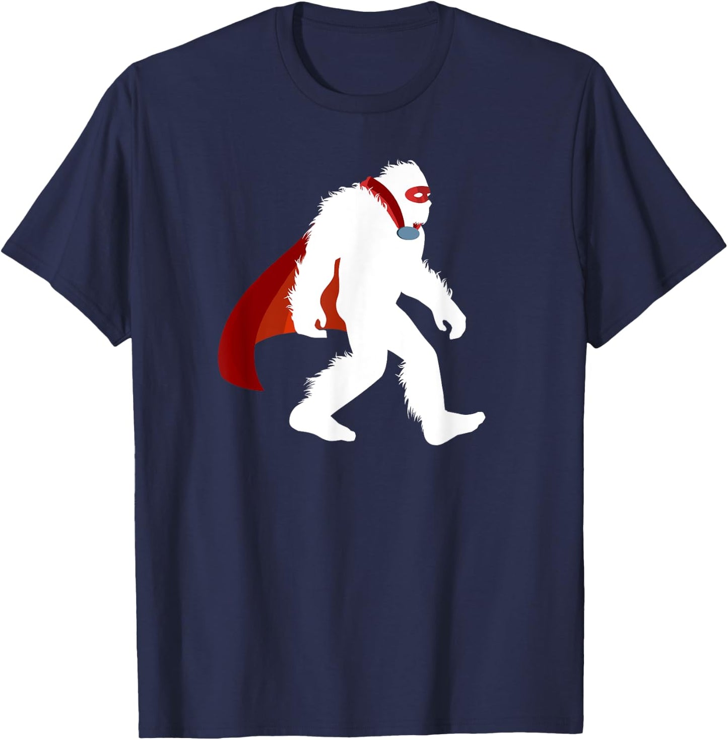 Fun Bigfoot Superhero Vigilantism Cryptid Sasquatch Crusader T-Shirt - T-Shirt | Navy