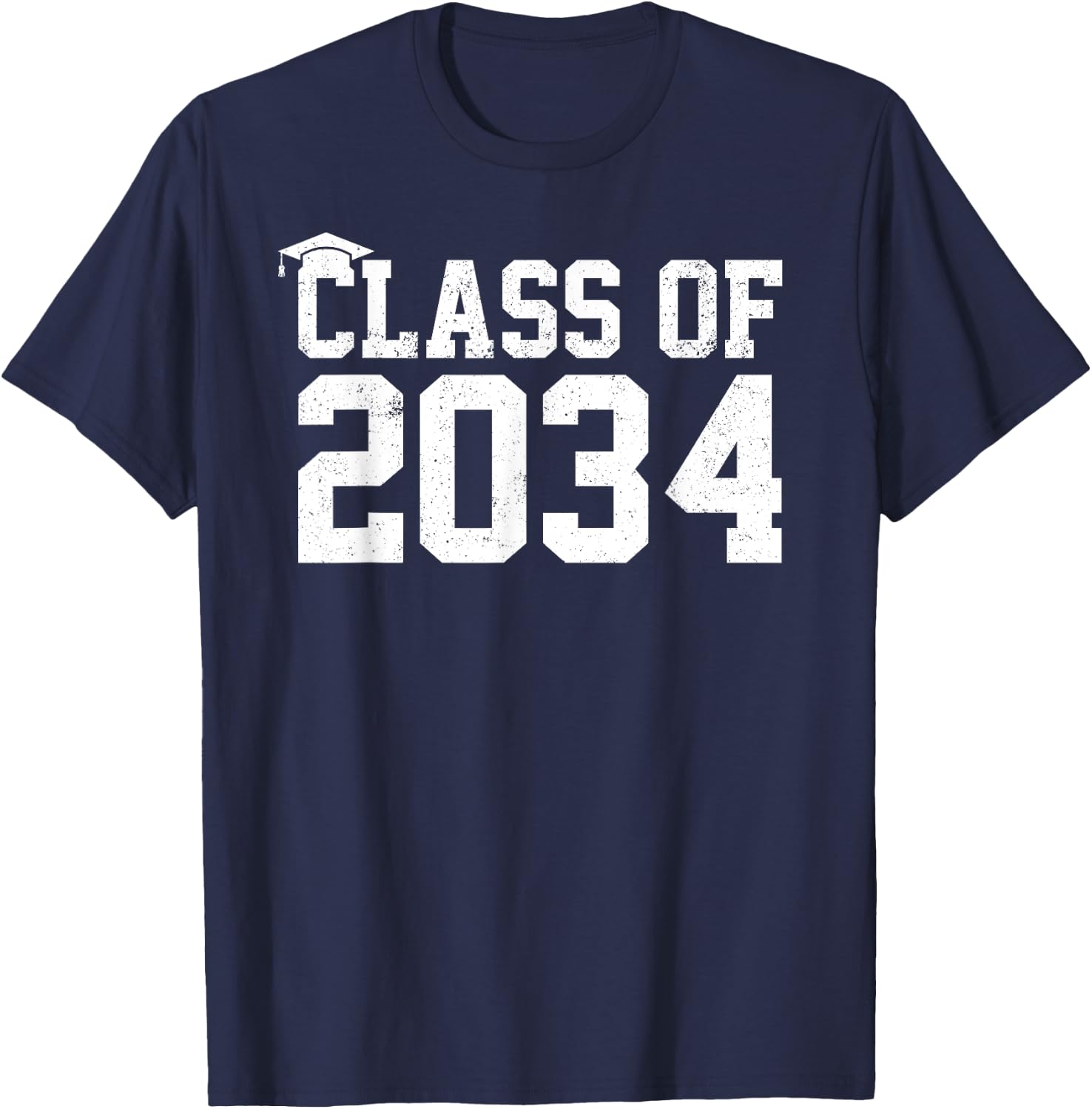Class Of 2034 Grow With Me Graduation First Day Of School T-Shirt - T-Shirt | Navy