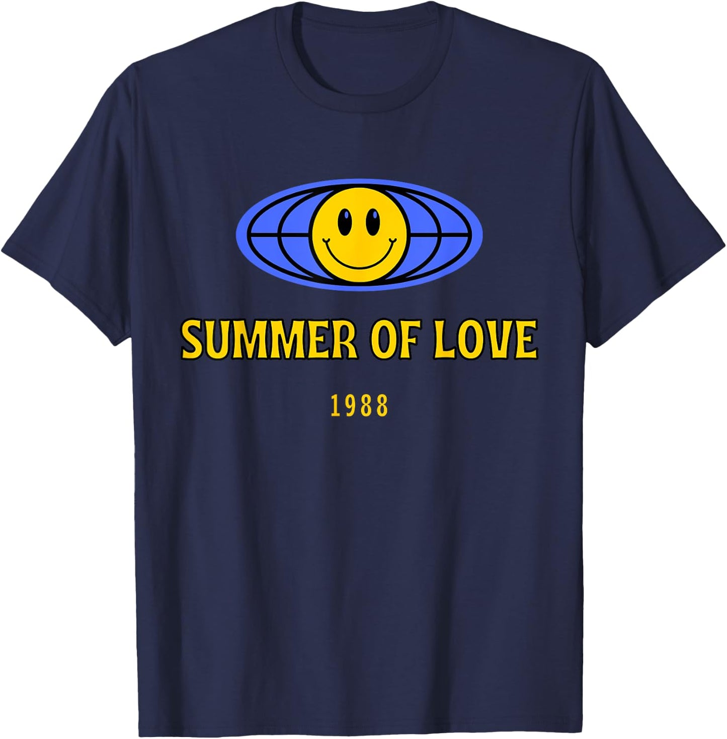 Summer of love, acid house rave techno Berlin London club Men Women T-Shirt - T-Shirt | Navy
