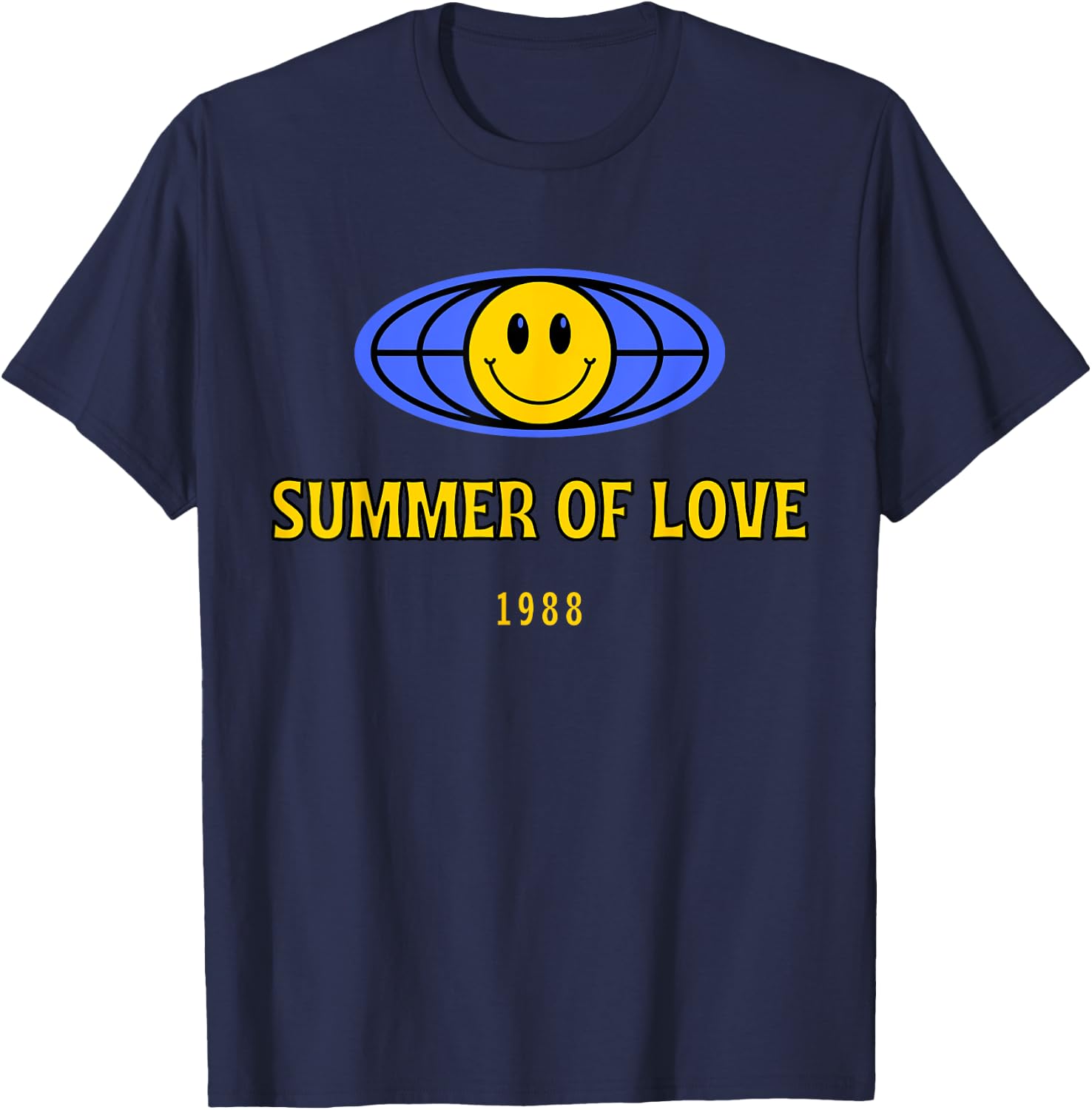 Summer of love, acid house rave techno Berlin London club Men Women T-Shirt - T-Shirt | Navy