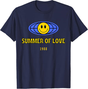Summer of love, acid house rave techno Berlin London club Men Women T-Shirt - T-Shirt | Navy