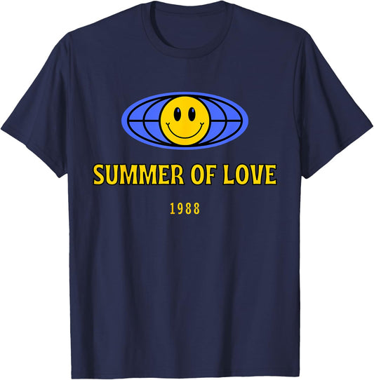 Summer of love, acid house rave techno Berlin London club Men Women T-Shirt - T-Shirt | Navy
