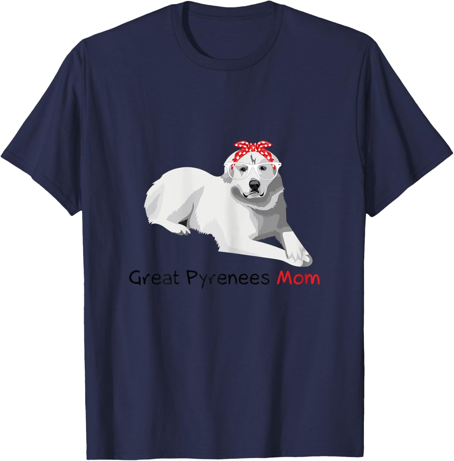 Great Pyrenees Mom Bandana Patou T-Shirt - T-Shirt | Navy