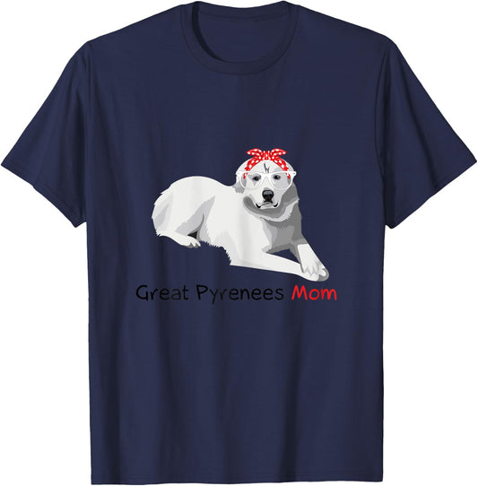 Great Pyrenees Mom Bandana Patou T-Shirt - T-Shirt | Navy