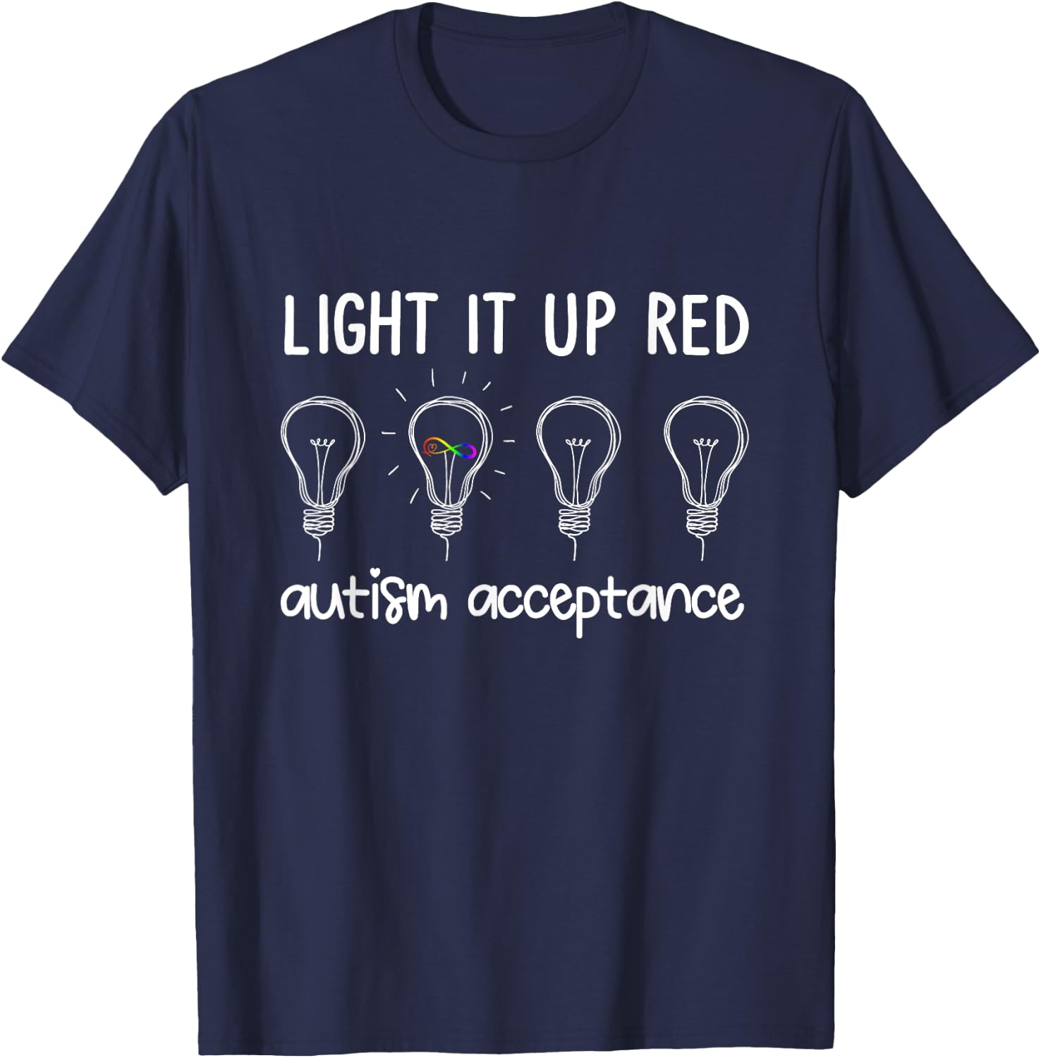 Wear Red Instead Autism-Acceptance In April T-Shirt - T-Shirt | Navy