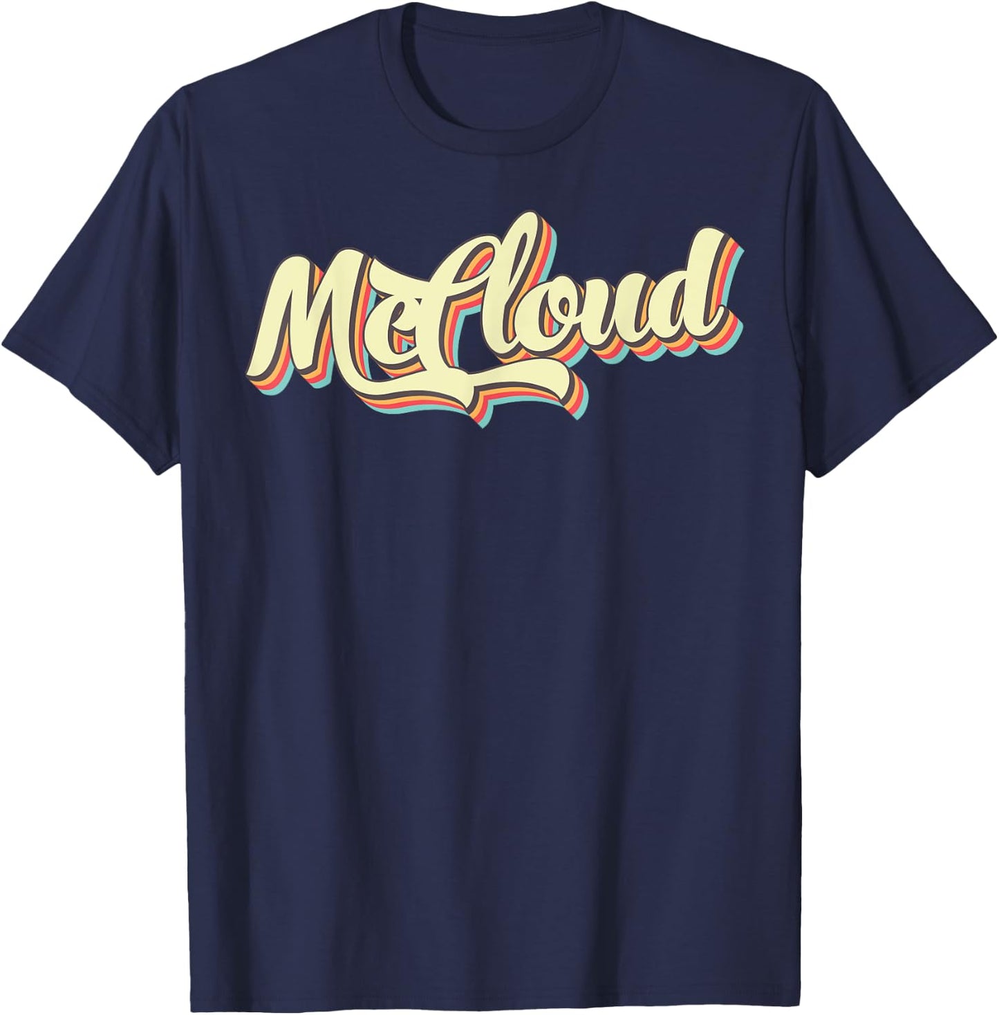 McCloud Retro Art Baseball Font Vintage T-Shirt - T-Shirt | Navy
