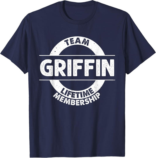 GRIFFIN Gift Funny Surname Family Tree Birthday Reunion Idea T-Shirt - T-Shirt | Navy