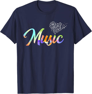 Musical Instrument Player Music Notes Treble Clef Gift T-Shirt - T-Shirt | Navy